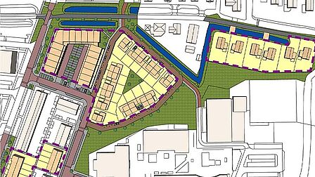 Kaart van de voorgestelde inrichting voor nieuwbouw in Galecop
