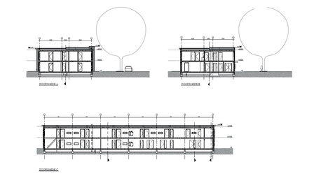 Doorsnedes Huis Mandala op schaal 1:200