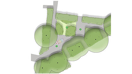 Plattegrond speelplek met nummers