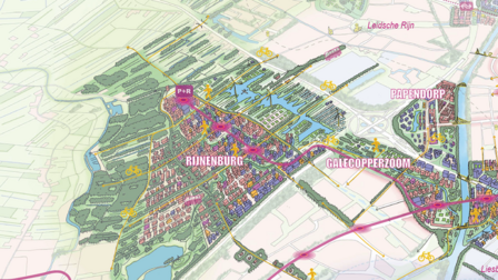 Kaart van Rijnenburg, Galecopperzoom, Papendorp en Leidsche Rijn