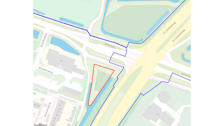 Kaart met roodomrand vak