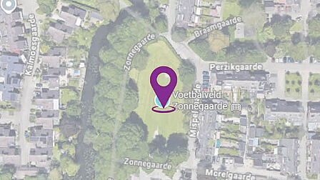 Kaart met punt op de Mispelgaarde