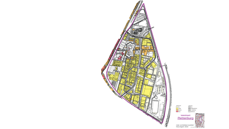 Kaart met welstandsniveaus op bedrijventerrein Plettenburg