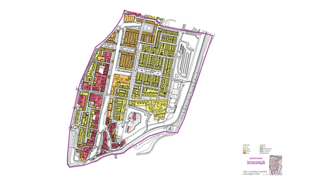 Kaart met welstandsniveaus in de wijk Vreeswijk