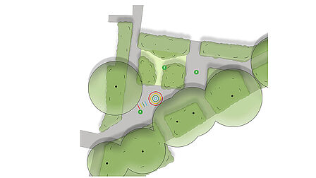 Plattegrond speelplek met nummers