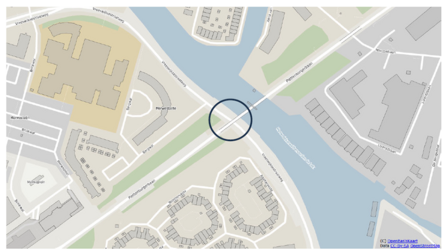 Kaart met zwarte cirkel