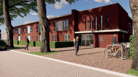 Illustratie Huis Mandala gezien vanaf Emmaweg zuidwest