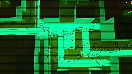 Groenverlicht systeem in een maquette