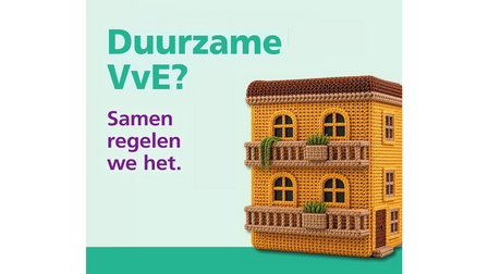 Poster met tekst: duurzame VvE? Samen regelen we het.