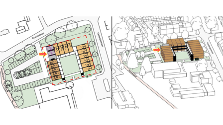 Ontwerp Acaciastraat, van bovenaf gezien en in 3D