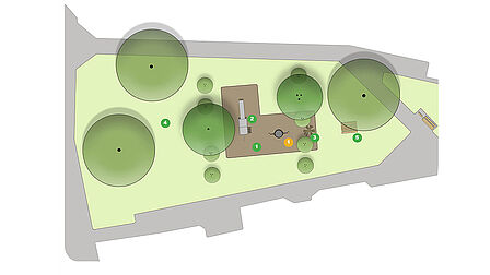 Plattegrond speelplek met nummers