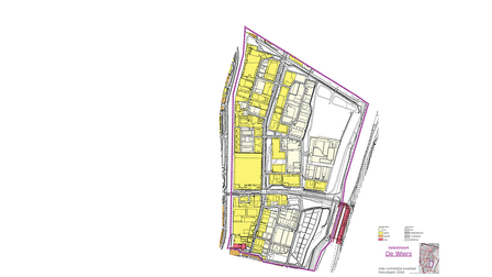 Kaart met welstandsniveaus op bedrijventerrein De Wiers