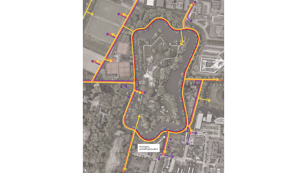 Kaart van Rond 't Fort met verkeersstromen