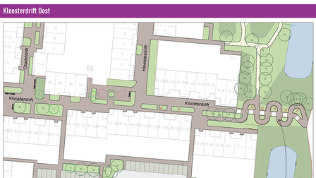 Kaart met ontwerp van de Kloosterdrift Oost